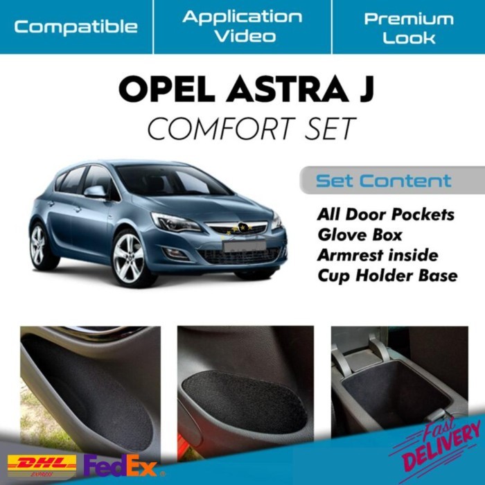 For Opel Astra J, Self Adhesive -Laser Cut Fabric Acoustic Insulated Car Vibration Isolation, Noise