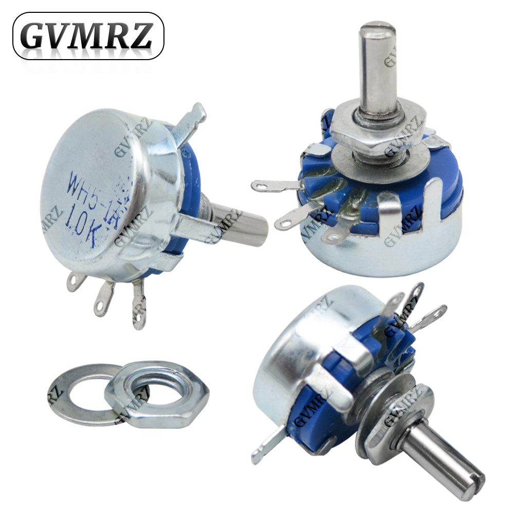 2PCS WH5-1A คาร์บอน Potentiometer 470R 1K 1.5K 4.7K 10K 100K 220K 1M โอห์ม 3 จังหวะรอบเพลาโรตารี Tap