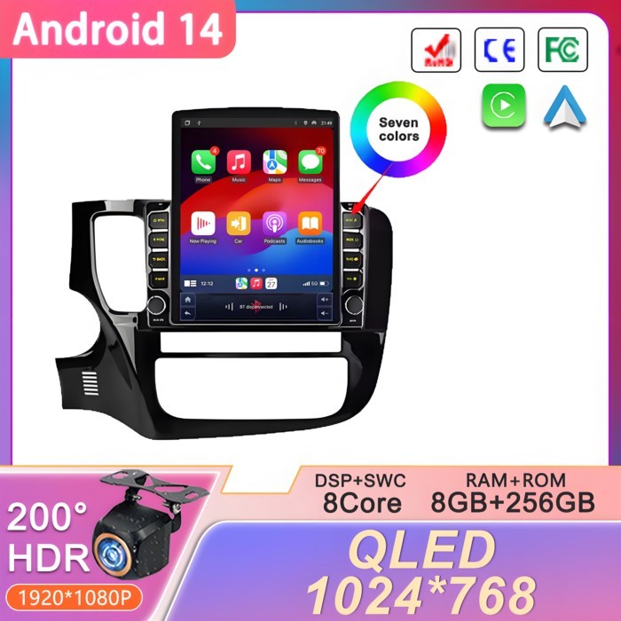 9.7 inch For Mitsubishi Outlander 3 GF0W GG0W 2012 - 2018 Left hand drive Android Car Radio Multime