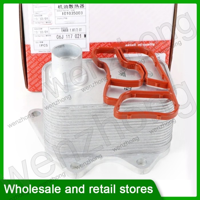 I01035003 Aluminum Engine Oil Cooler for Jetta Amarok Passat Golf 6 1.8 2.0 06J 117 021 E 06J 117 0