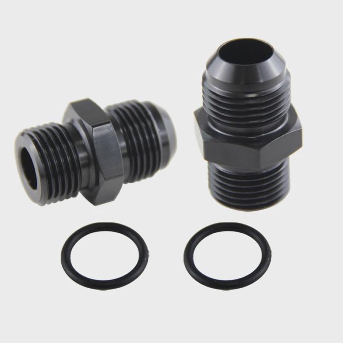Aluminum 2PCS G1/2" 21mm to AN10 7/8"-14UNF Straight Adapter for Oil Water Air System