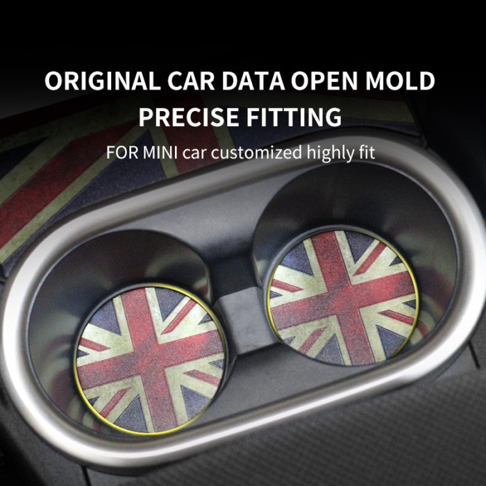 6PCS For Mini Countryman U25 2024 2025 3D Leather Car Door Groove Mat Slot Cup Holder Pad Anti-slip