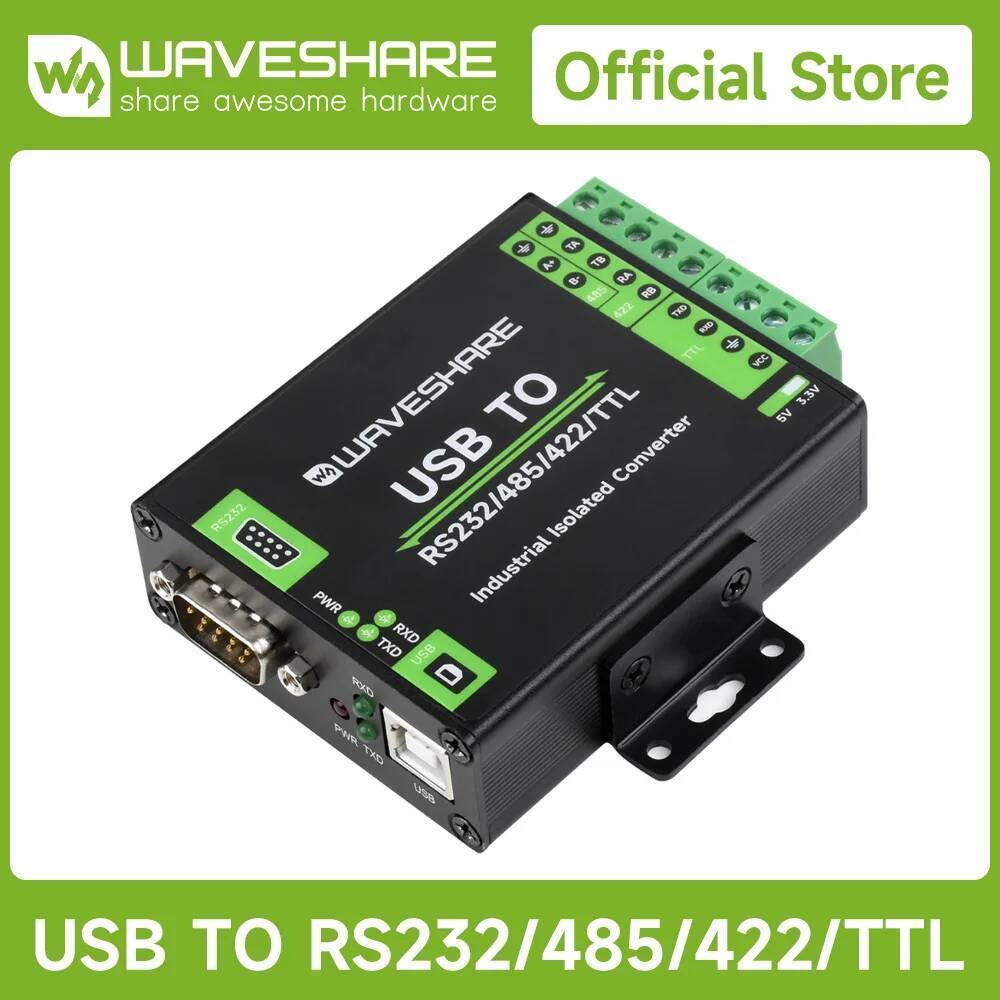 Waveshare FT232RNL ตัวแปลงอินเทอร์เฟซ USB เป็น RS232/485/422/TTL, การแยกอุตสาหกรรม, รองรับหลายระบบปฏ