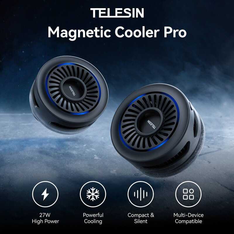 ▥ TELESIN Magnetic Phone Radiator Pro Fan Heatsink Mobile Phones Tablets Cooler For Live Stream