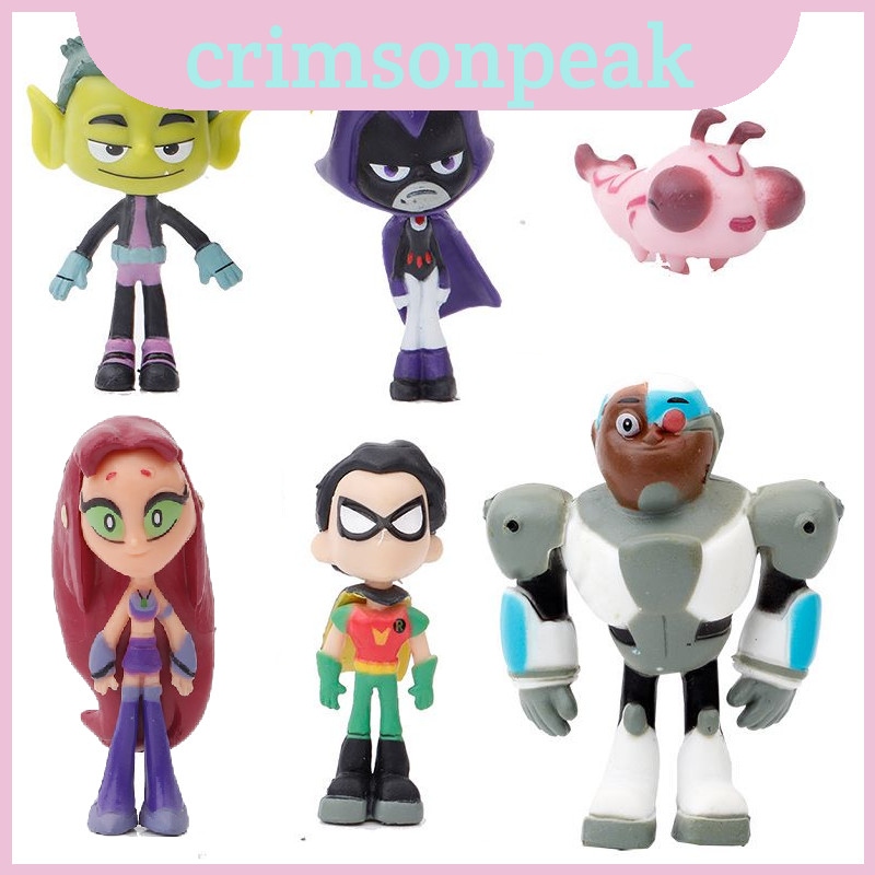 คุณภาพ Teen Premium Titans Go Miniature Figures ชุดสําหรับนักสะสม 6