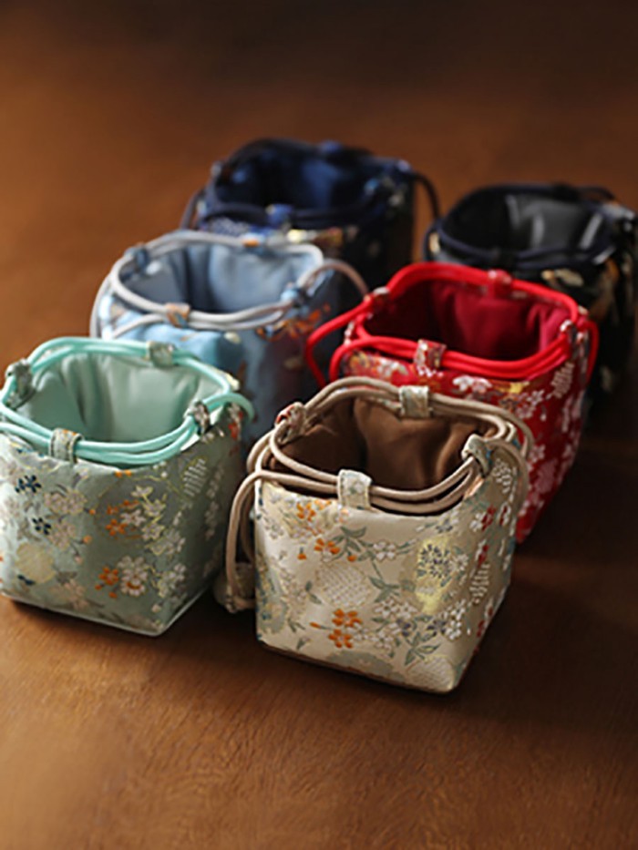 Weaving brocade thickened silk to store travel bag, tea pot, tea cup, tea set, tea pot, cloth bag