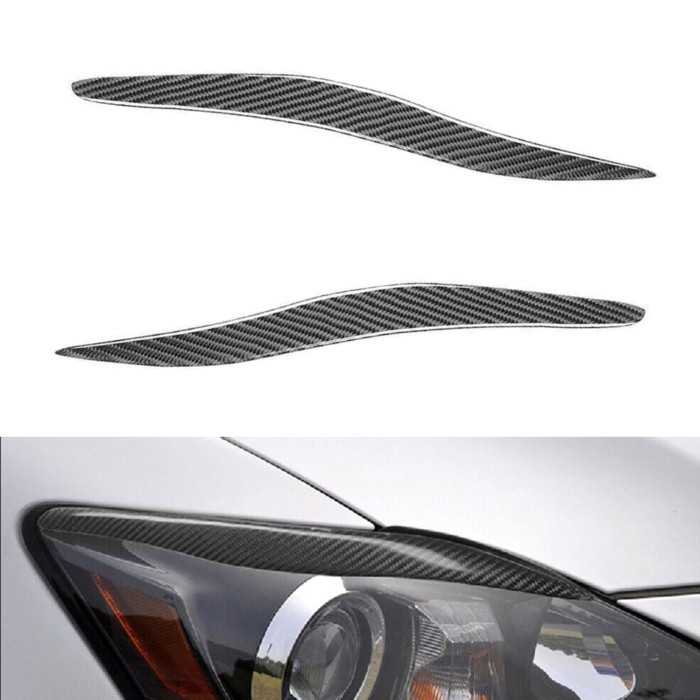 Carbon Fiber Headlight Eyebrow Eyelid Trim For Lexus IS250 IS300 IS350 2006 2007 2008 2009 2010 201