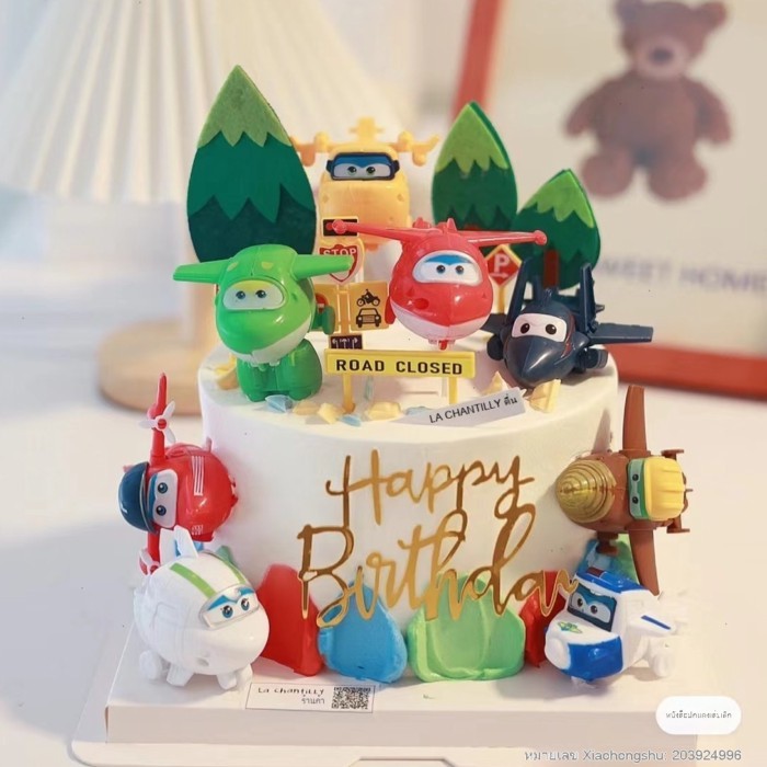 Super Flying Man เครื่องประดับตกแต่งเค้กวันเกิด Plug-In เด็กการ์ตูนเบเกอรี่ขนมตกแต่ง - รูปที่ 4