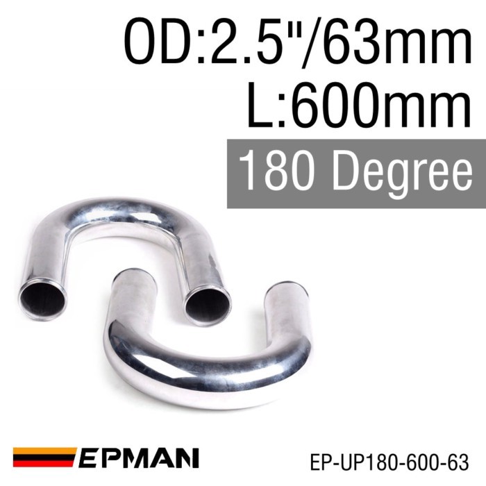 2pcs/unit 63mm 2.5" 180 Degree Aluminum Turbo Intercooler Pipe Tube piping L:600mm FOR VW GOLF MK5