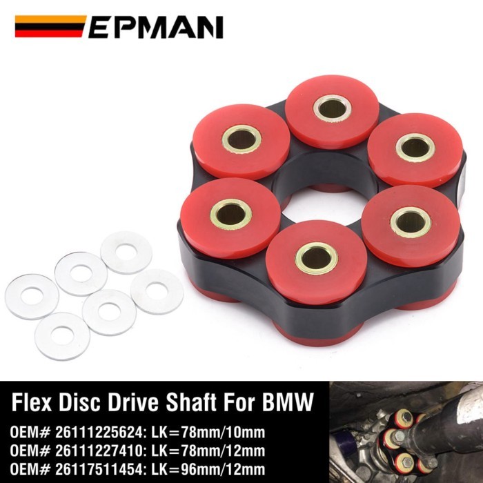 EPMAN Drive Shaft Flex Disc for BMW E30 E36 E39 E46 Polyurethane Aluminum LK=78mm/12mm Or LK=78mm/1
