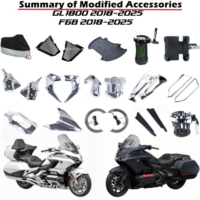 F6B Motorcycle Chrome Fairing  For HONDA Goldwing GL1800/F6B 2018-2025 ABS Plastic Chrome Modified