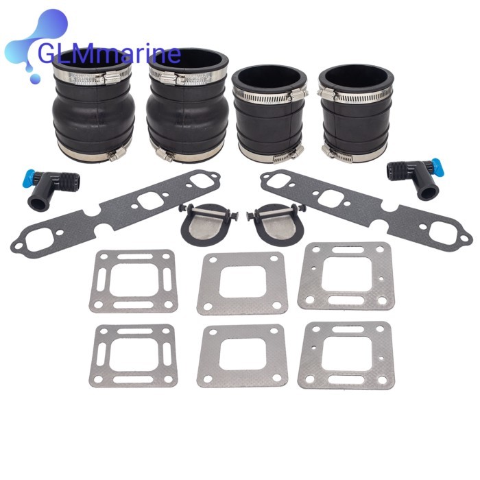3" Wet Joint Exhaust Bellows Kit For MerCruiser V6 75-205 90949T 27-99757 860231 70981 70981B3