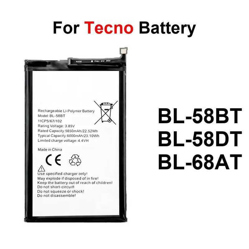 Mobile Phone Battery Durable BL-58DT BL-58BT BL-68AT 6000-7000Mah For Tecno LC7 6 Pova LD7 2 4 Pro