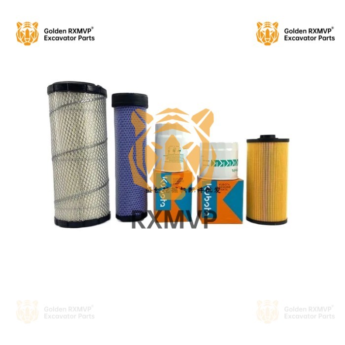 For XCMG excavator xe75d 75da Kubota oil filter, diesel air oil-water separator, paper diesel excav