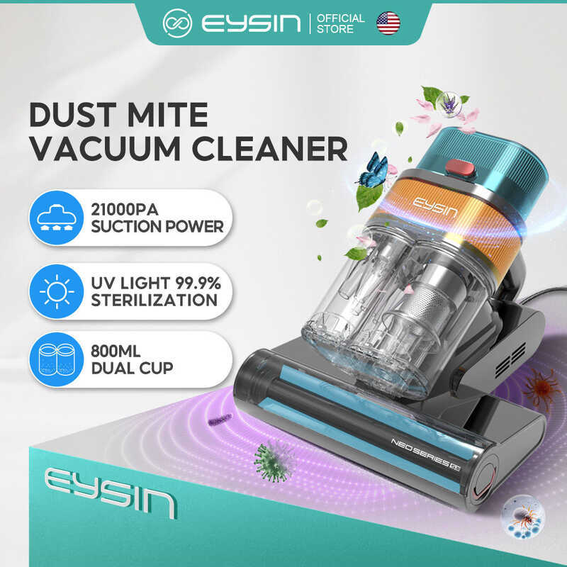 เครื่องดูดฝุ่นกำจัดไรฝุ่น EYSIN S30 สำหรับเตียง แบบถ้วยคู่ ดูดฝุ่นแรง พร้อมระบบ UV สำหรับใช้ในบ้าน