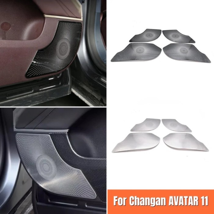 For Changan AVATAR 11 2022-2024 Interior Accessories Black Silver Stainless Car Four Door Speaker H