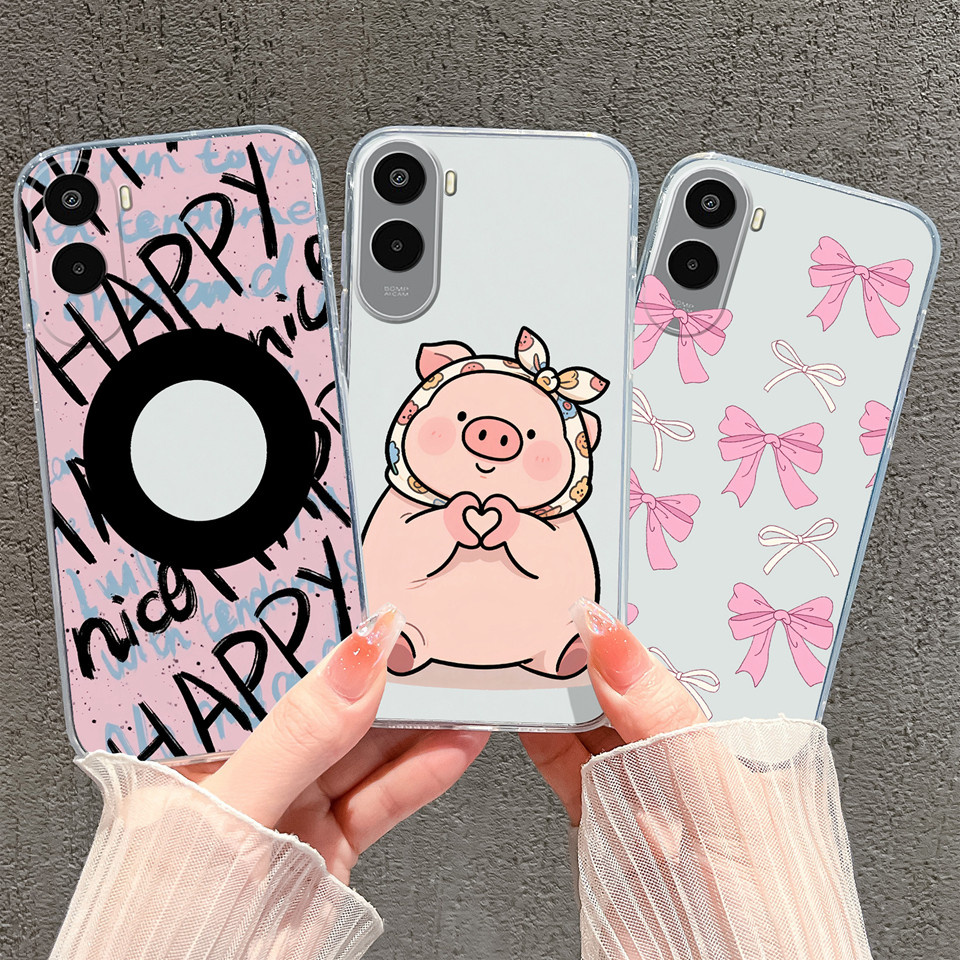 สําหรับ Redmi A7 Pro กรณีสีชมพูโบว์หมูน้อย Antipanda กันกระแทกป้องกันกล้องซิลิโคนเรียบง่ายคุณภาพสูง Clear Shell สําหรับ RedmiA7Pro Capa ปกหลัง