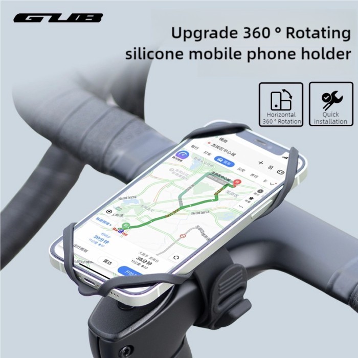 GUB P9 Road Bike Rotatable Silicone Phone Holder Phone Holder 360° Rotating Silicone Holder for Sta