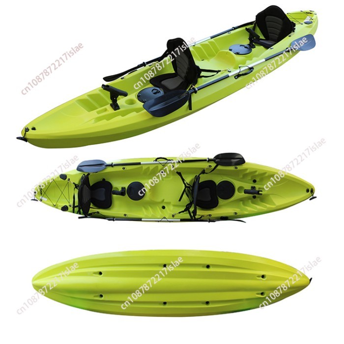 Double Kayak 2 + 1 Triple Fishing Boat Platform Boat Hard Plastic Outdoor Ocean Boat Kayak
