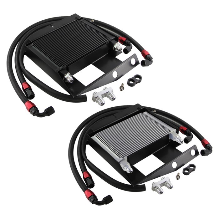 BLACK/SILVER 25 ROW BOLT ON UPGRADE OIL COOLER KIT FIT FOR BMW 3 SERIES 335I E90 E91 E92 E93 N54