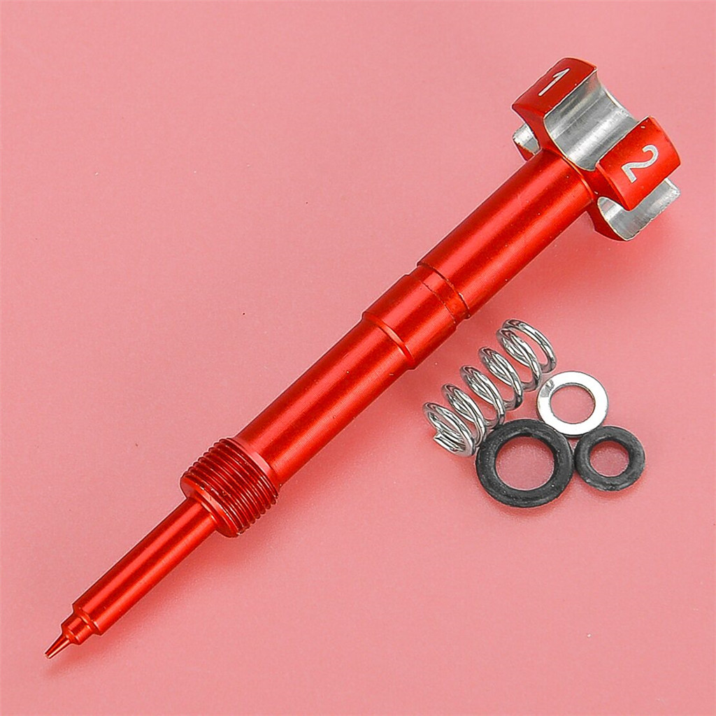 รถจักรยานยนต์สีแดงปรับง่ายคาร์บูเรเตอร์ Mixture สกรู Air Fuel fit สําหรับ Keihin FCR FCR-MX