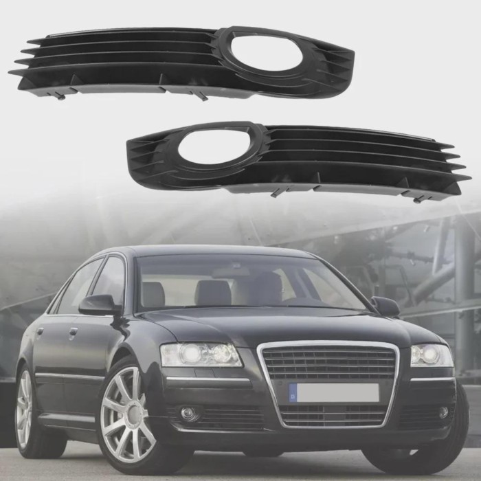 Front Bumper Fog Light Grille Cover For Audi A8 D3 2005 2006 2007 4E0807681AD 4E0807682AD