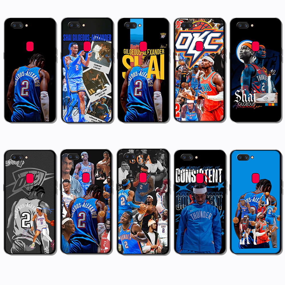 สําหรับ OPPO A1 A1K A3S A5 A5S A7 A8 A9 A11 shai gildeous lexander สีดําขอบเต็มรูปแบบเคสโทรศัพท์ TPU