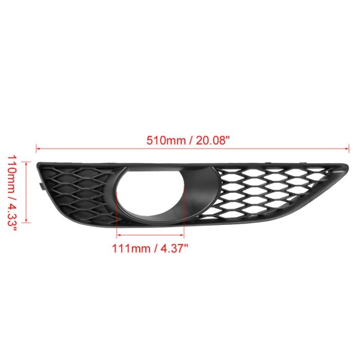 1Pair Car Left Right Front Fog Light Lamp Grille Grill Cover For Audi Q7 Sports 4L S-Line Bumper 20