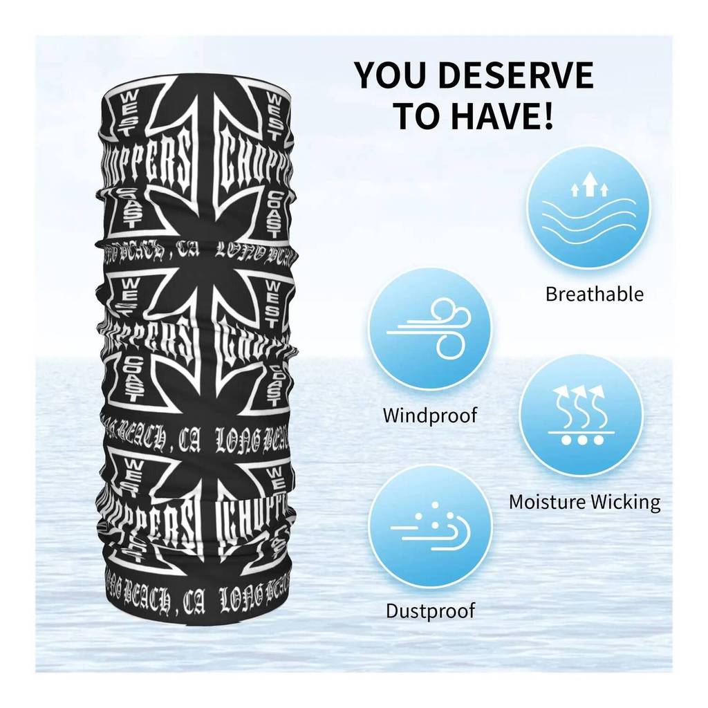 West Coast Iron Cross C-Choppers-S Bandana Neck Cover พิมพ์ Magic ผ้าพันคอมัลติฟังก์ชั่ Face Face Face Face COVER วิ่งสําหรับผู้ชายผู้หญิงล้างทําความสะอาดได้ - รูปที่ 2