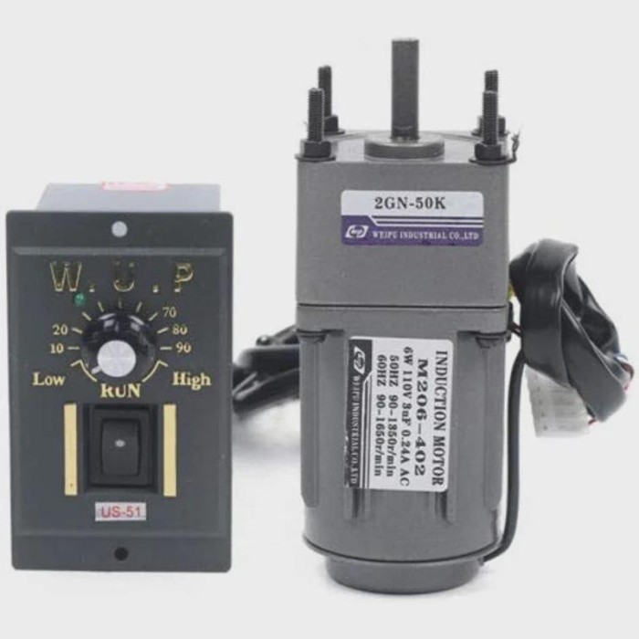 6W 220V 6.9RPM-415RPM AC Gear Reducer Motor 2IK6GN-C 2GN15K with Speed Regulator Adjustable Speed C