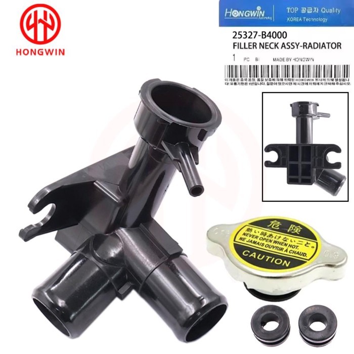 HONGWIN Radiator Coolant Filler Neck W/ Cap 25327-B4000 For HYUNDAI GRAND I10 L4 1.2L 2015-2022