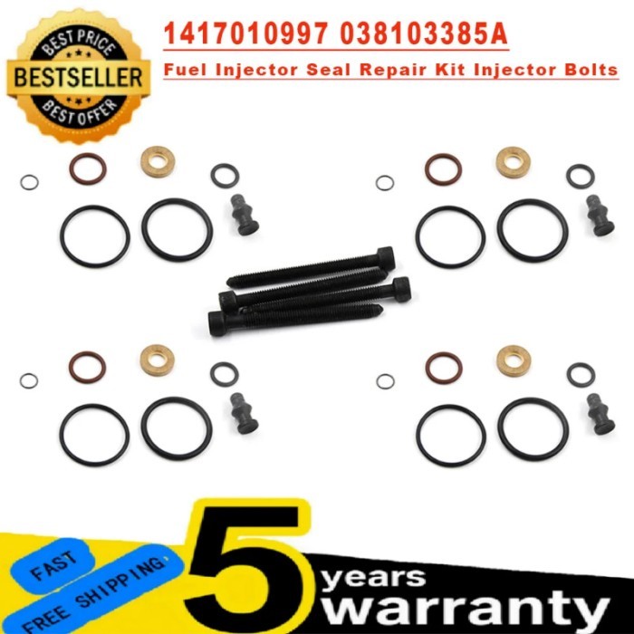 038103385A 1417010997 Fuel Injector Seal Repair Kit Or Injector Bolts Fit For A2 A3 A4 Skoda 1.2 1.