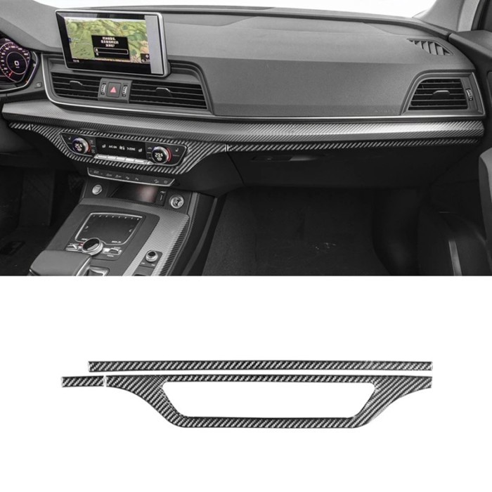 Carbon Fiber Color Interior Mouldings Sticker Decoration For Audi Q5 2018-2023 Interior Accessories