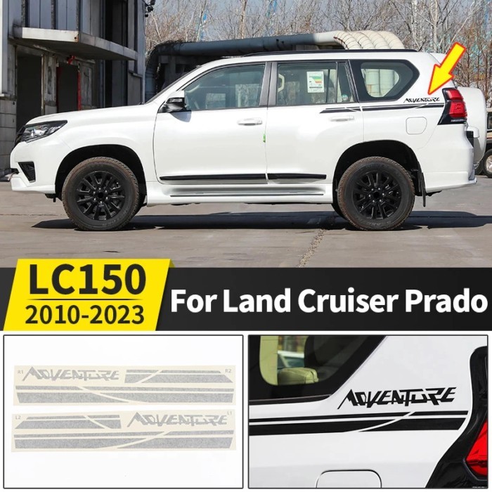 For 2010-2023 Toyota Land Cruiser Prado 150 LC150 J150 Appearance Accessories Waistline Pattern Dec