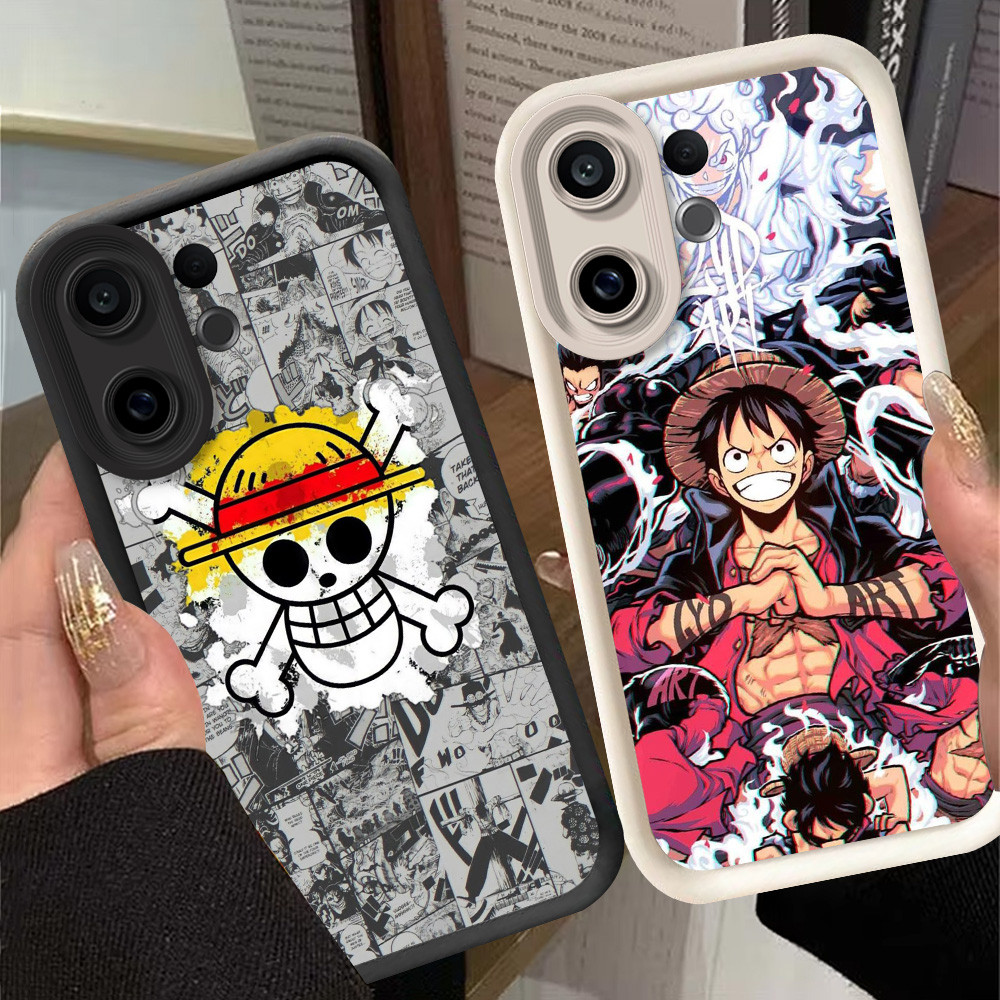 G-37 One Piece Luffy Casing สําหรับ VIVO T1 V60 Lite 5G สีดําและสีขาว