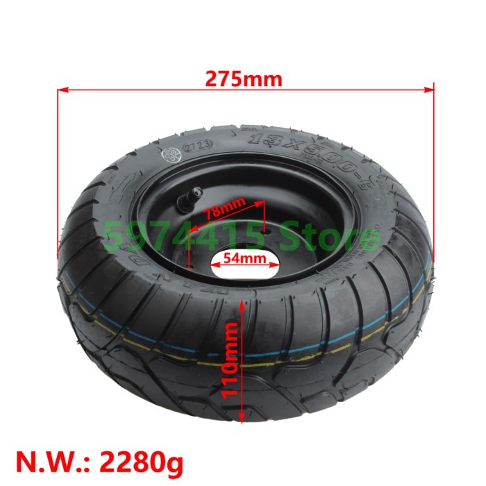 WANDA  6 Inch 13x5.00-6 Tire and Rim Wheel For Garden Tractor Rider Mower ATV GO-kart Drift Bike Wh