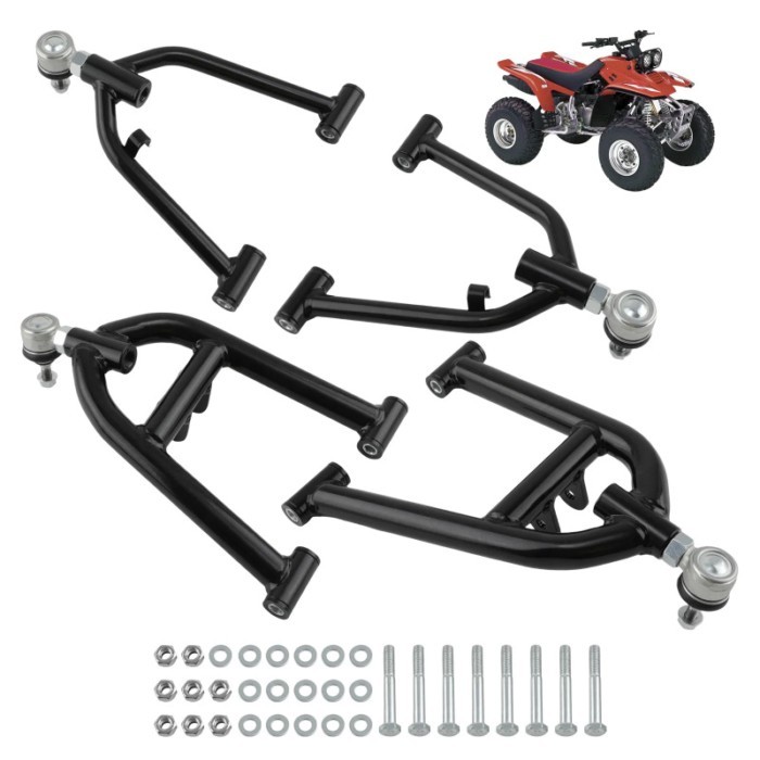 4pcs Front Lower & Upper A-Arms for 1989-2003 Yamaha Warrior 350 YFM350X Control arms