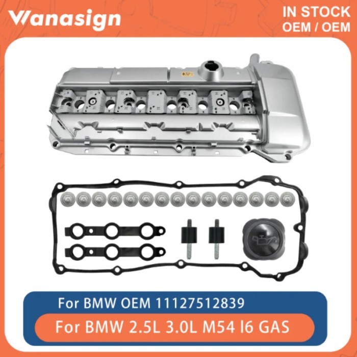 Engine Valve Cover Aluminum W/ Gasket Fit 2.5 3.0 L For BMW 325i 530i X3 X5 Z4 2.5L 3.0L M54 M54B25