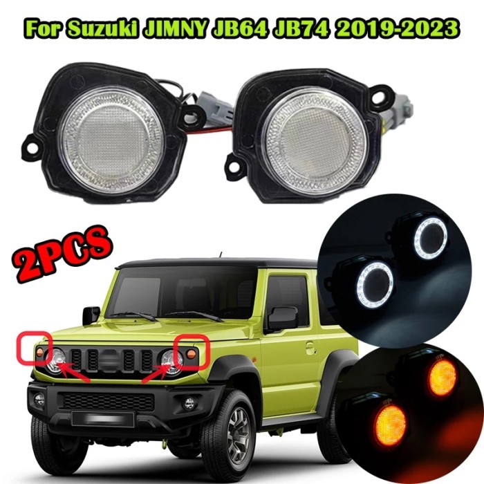 For Suzuki Jimny LED Turn Signal Light Fog Light DRL Daytime Running Light Angel Eye Front Marker L