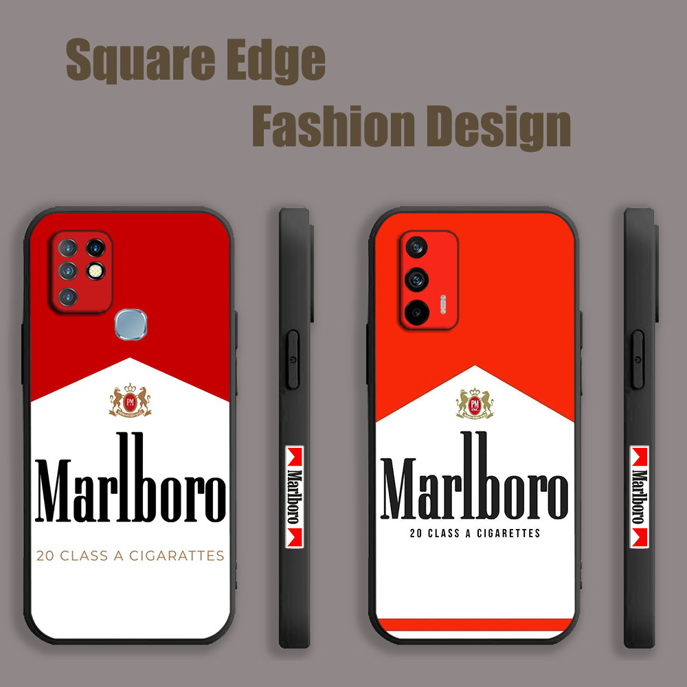 เคสสําหรับ iPhone 17 PRO MAX 17 AIR Malboro รูปแบบโลโก้ JGL65 เคสโทรศัพท์ขอบสี่เหลี่ยม