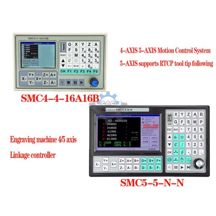 CNC 4 Axis 5axis Stand Alone Motion Controller Offline CNC Controller SMC5-5-N-N 500KHz 7 Inch Larg