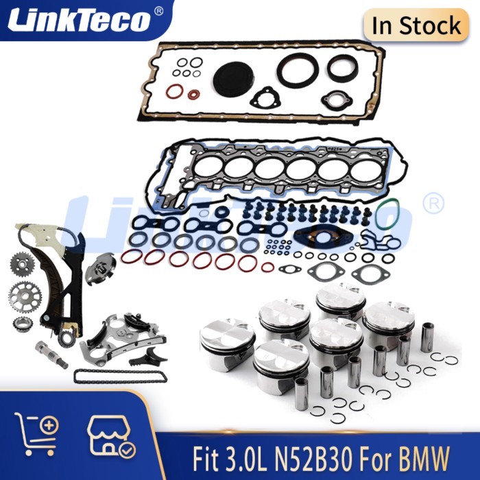 Engine Parts Full Gasket Set Timing Chain Piston Kit Fit 3.0 L L6 GAS N52B30 FOR BMW E63 E64 E65 E6