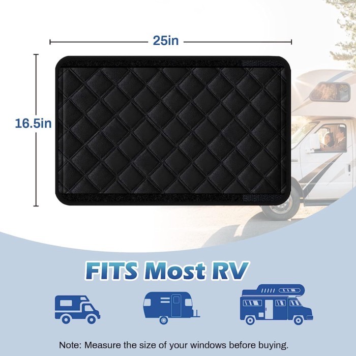 RV Door Window Shade, Foldable RV Blackout UV Rays Protection For Camper Trailer Door Window Cover,