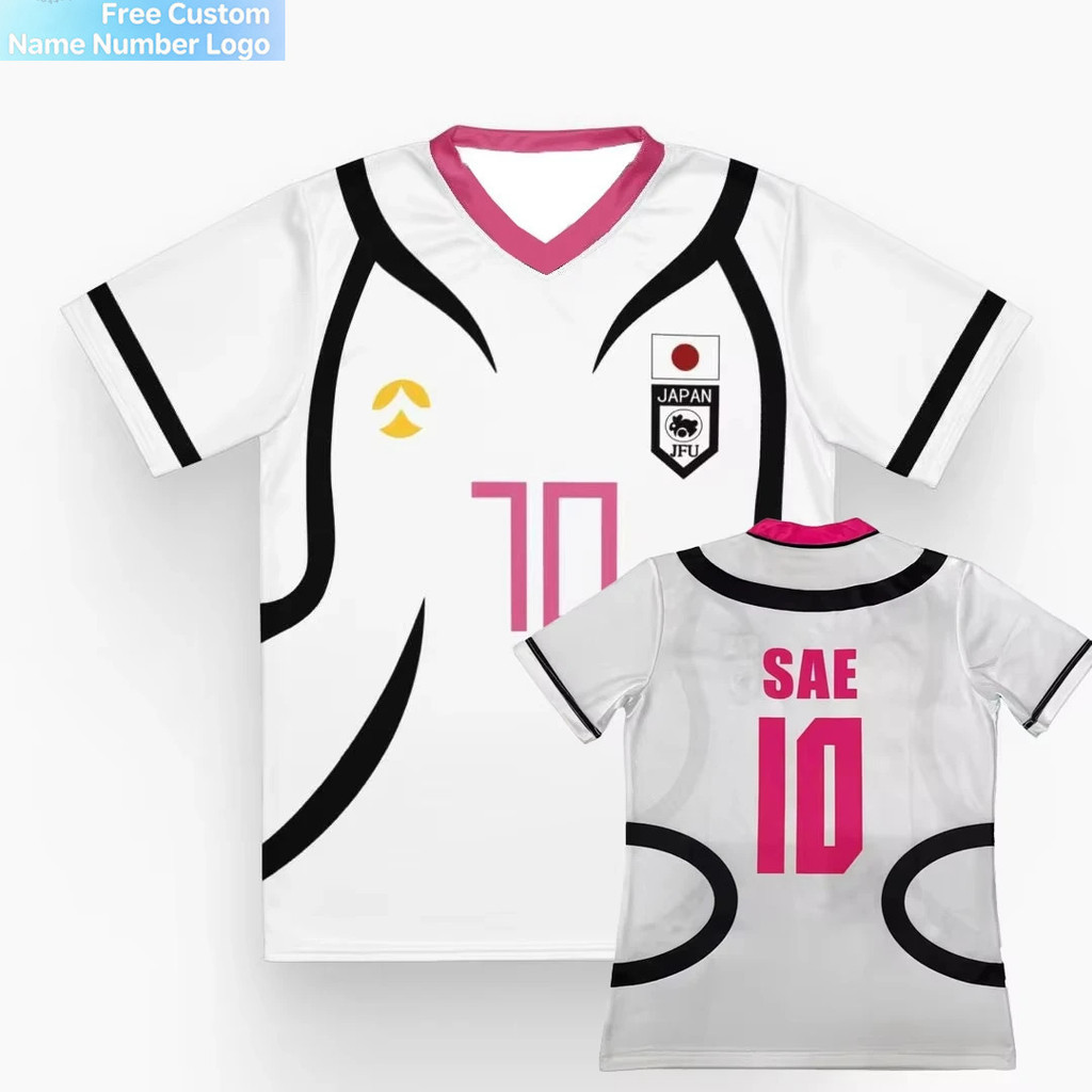 ญี่ปุ่นอะนิเมะ Blue Lock ผู้ชายผู้หญิงเสื้อฟุตบอล Ryusei Shidou & Itoshi Sae บทบาทเล่น Jersey V คอกีฬาเด็ก/ผู้ใหญ่