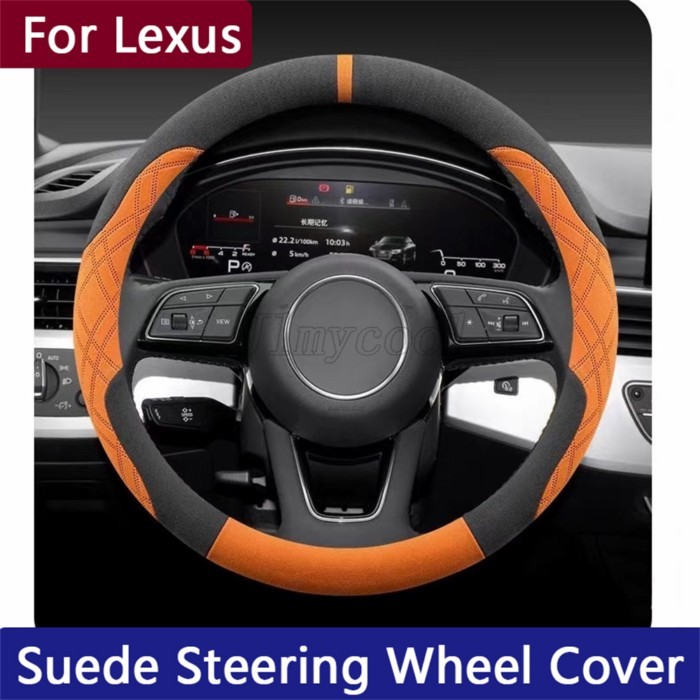 For Lexus CT200h LC500 LC500h HYBRID Suede Car Steering Wheel Decorative Strip Automotive Interior