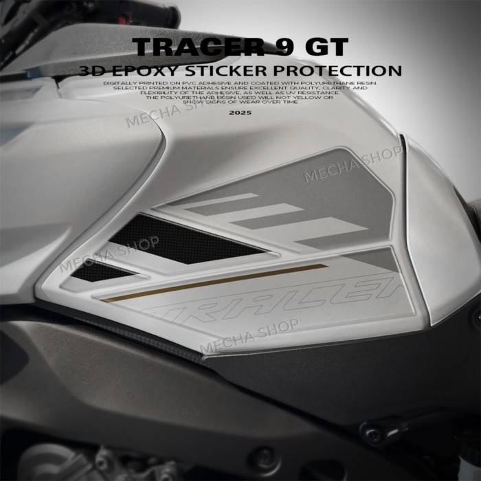 For Tracer 9 GT 2025 Ceramic Ice Tracer 9GT Tech Black 3D Tank Pad Sticker Motorcycle Accessories P