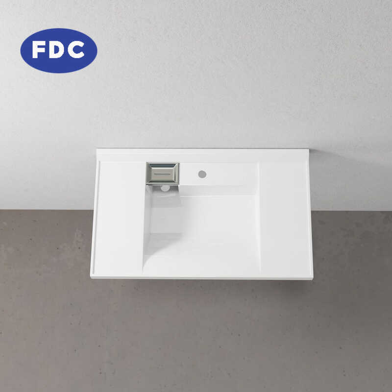 🔥 FDC ตู้ห้องน้ำหินเทียมแบบชิ้นเดียว ห้องน้ำ อ่างล้างหน้าขนาดใหญ่แบบไร้รอยต่อจากคอเรียน