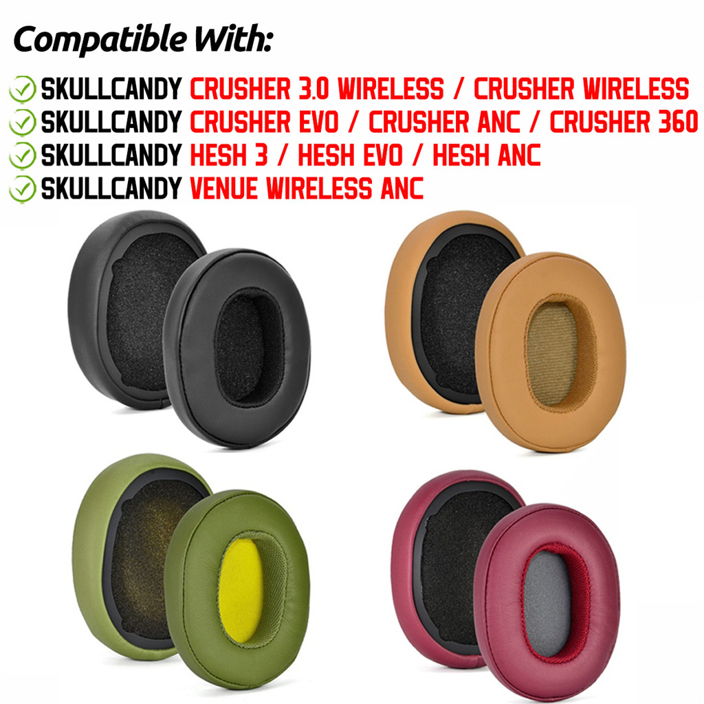 สําหรับ Skullcandy Crusher 3.0 ไร ้ สาย / EVO / ANC / 360,Hesh 3 / EVO / ANC สถานที ่ หูฟังหูฟัง Earpads เบาะฟองน ้ ําชุดหูฟัง Earmuffs เปลี ่ ยนฝาครอบ