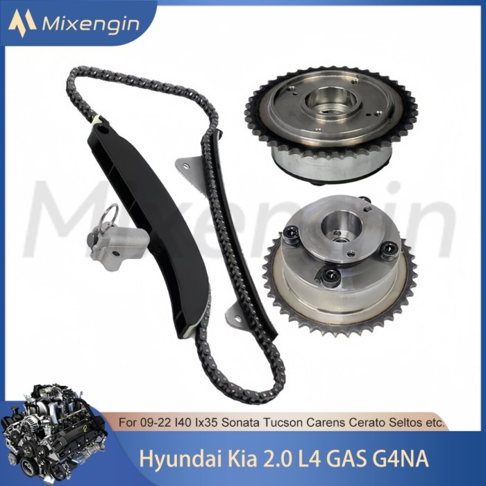Auto Timing Chain Kit W/VVT Gear Fit 09-22 2.0 L4 GAS G4NA For Hyundai I40 Ix35 Sonata kia Carens C