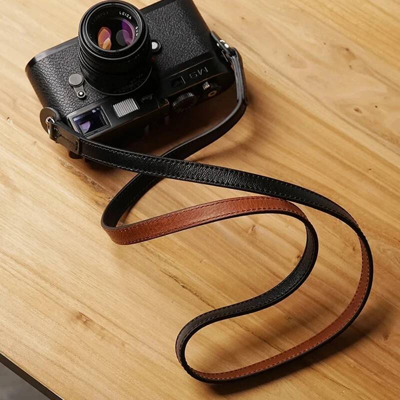 Roadfisher Handmade ของแท้หนังบางกล้องเข็มขัดสายคล้องคอสําหรับ Canon Nikon Sony A7C A7M4 Leica M11 Q